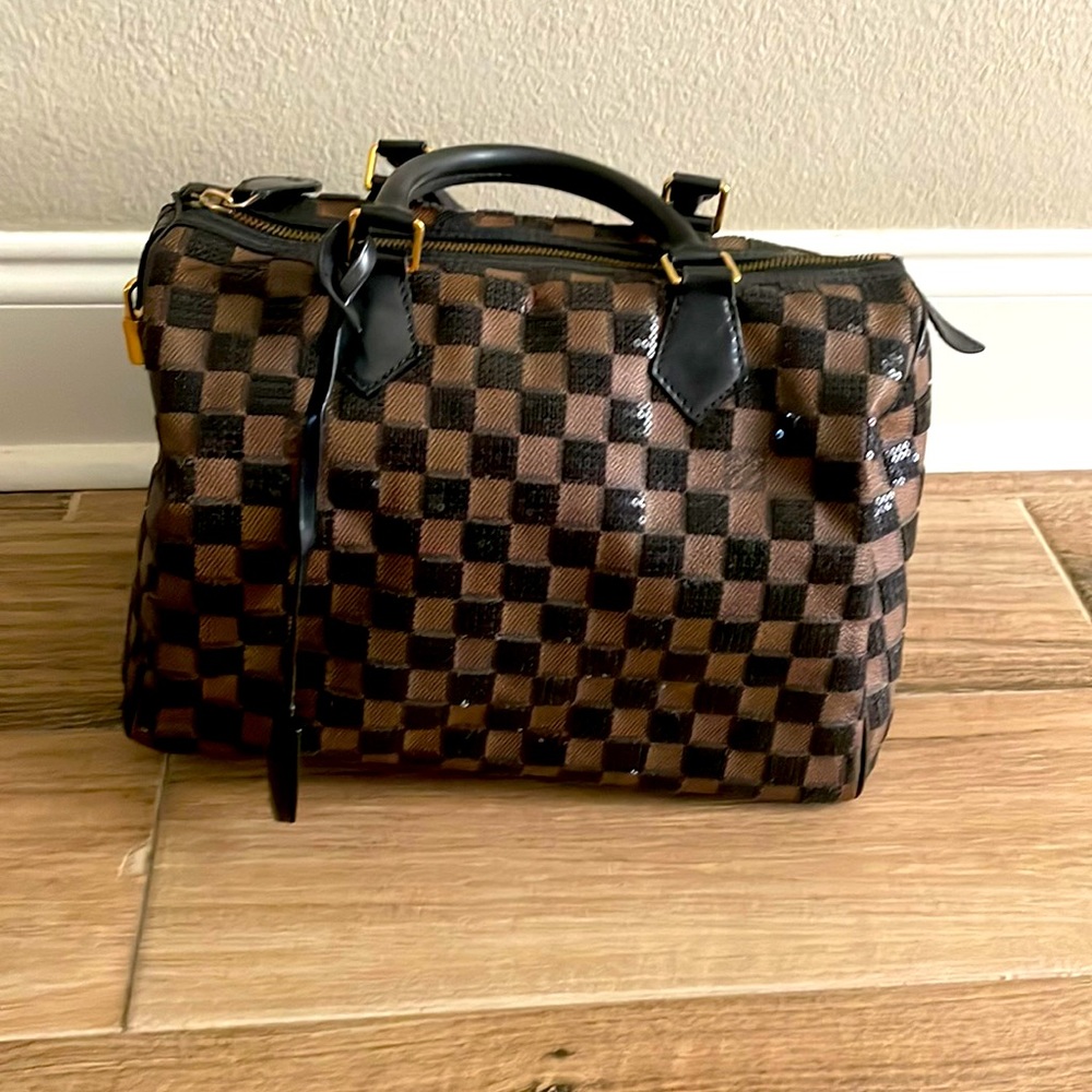 Louis Vuitton Limited Edition Speedy 30 Damier Paillettes Noir Sequin Purse